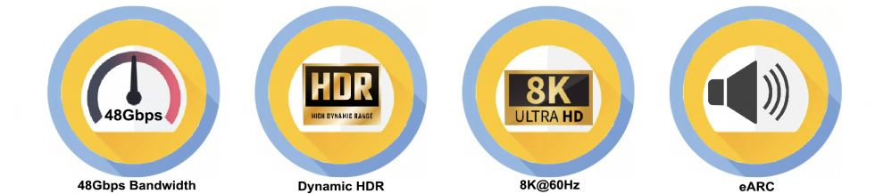 Cáp HDMI 2.1 8K, tốc độ cực cao 48Gbps Cáp HDMI 2.1 8K, tốc độ cực cao 48Gbps